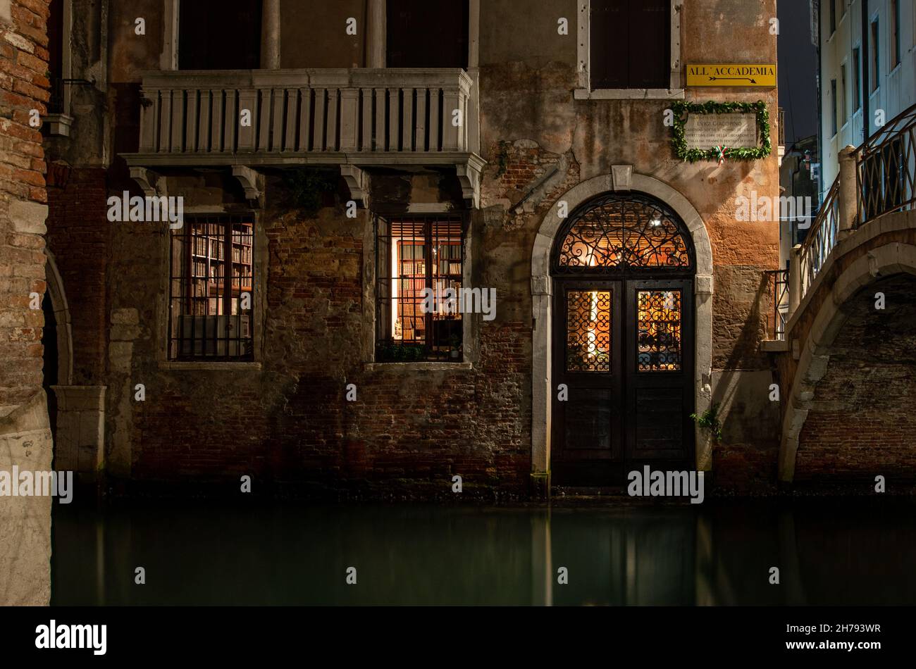 Piazza di Cannaregio di notte, Venezia, Italia Foto Stock