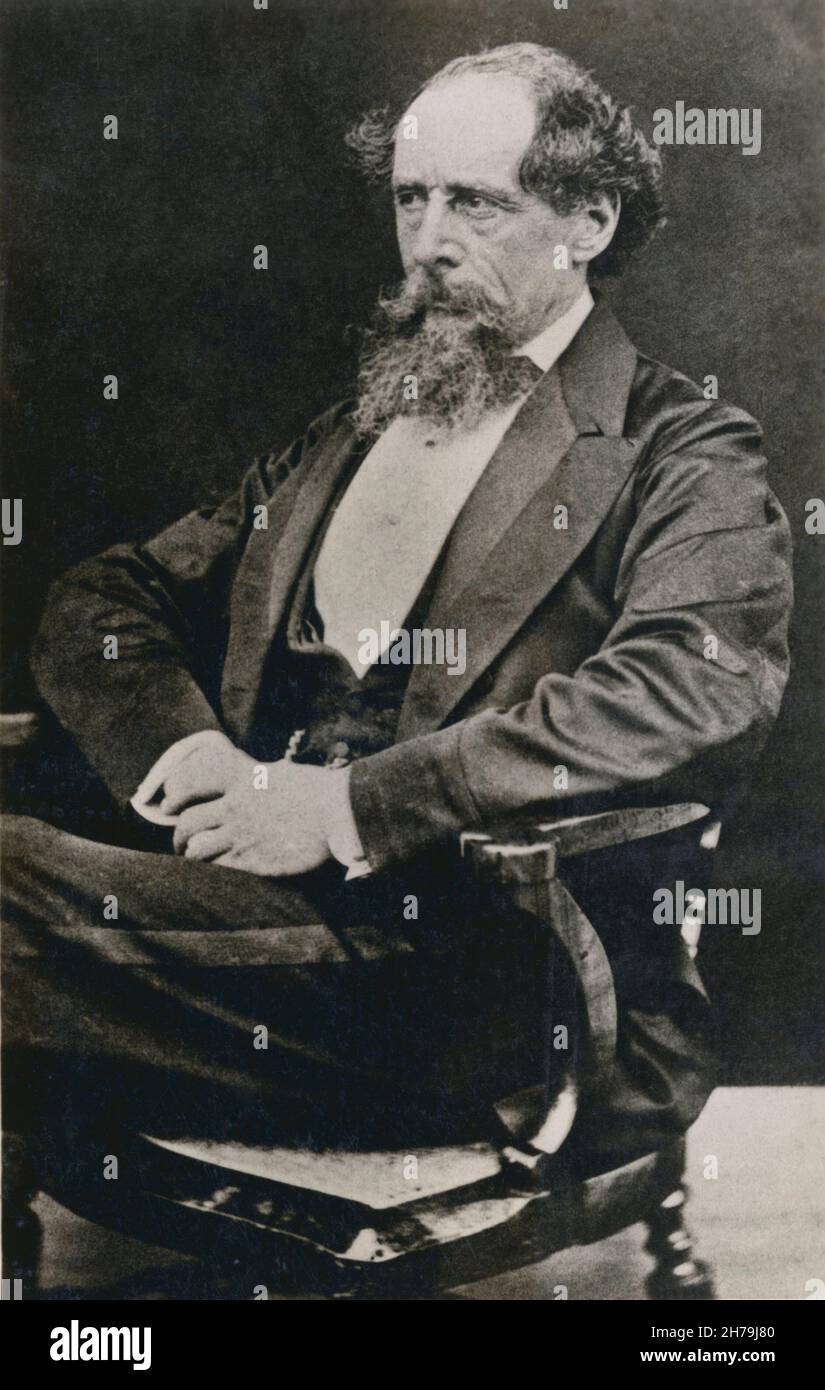 Portrait de Charles (John Huffam) Dickens (1812-1870) par Mason vers 1868-1870 ©Archives-Zephyr/Opale via Opale.photo *** Local Caption *** Foto Stock
