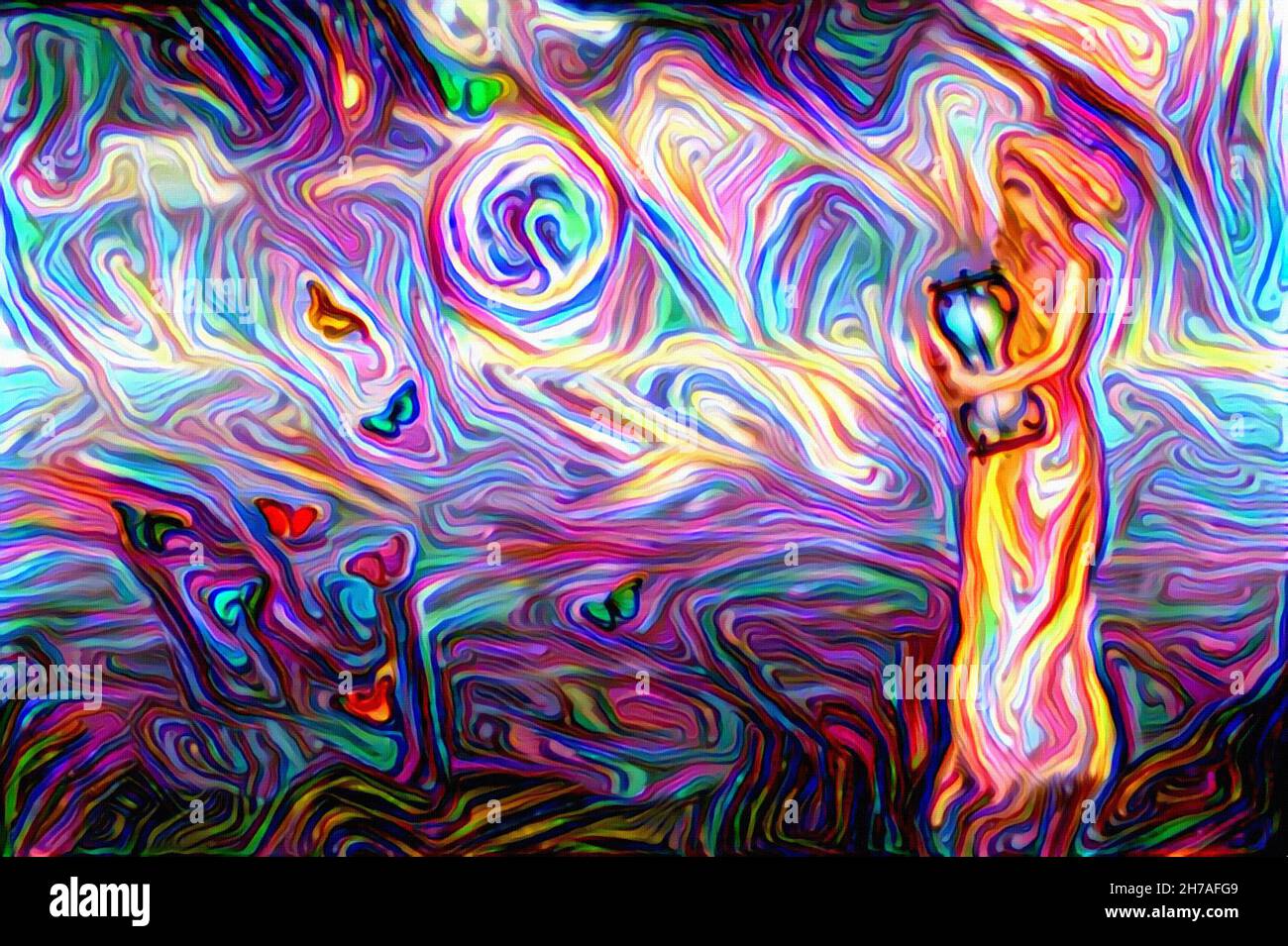 Arte astratta Pittura digitale. Rendering 3D Foto Stock