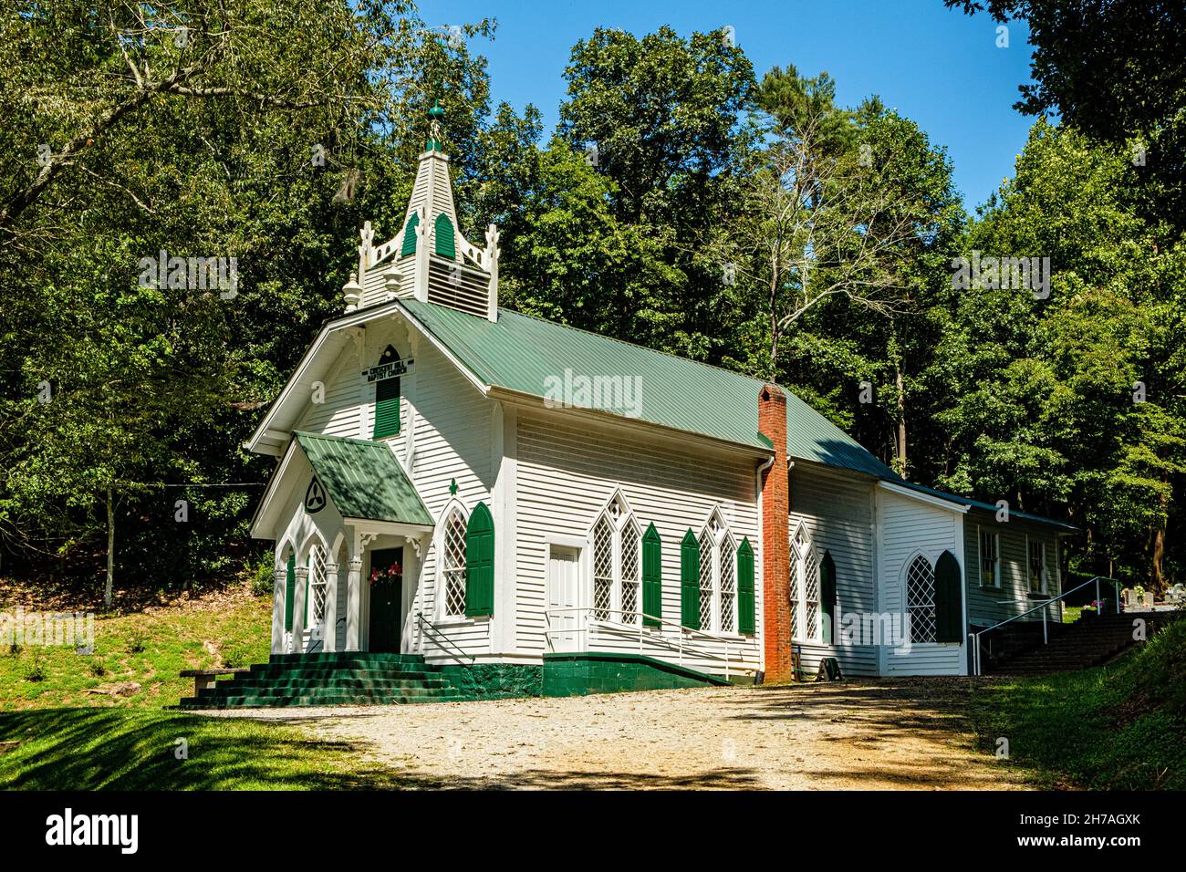 Crescent Hill Baptist Church, state Route GA-17, sautee Nacoochee, Georgia Foto Stock