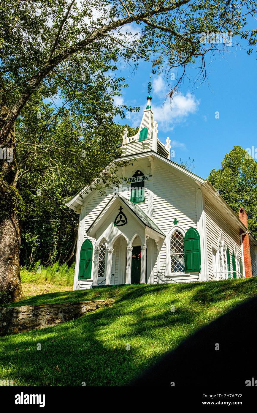 Crescent Hill Baptist Church, state Route GA-17, sautee Nacoochee, Georgia Foto Stock