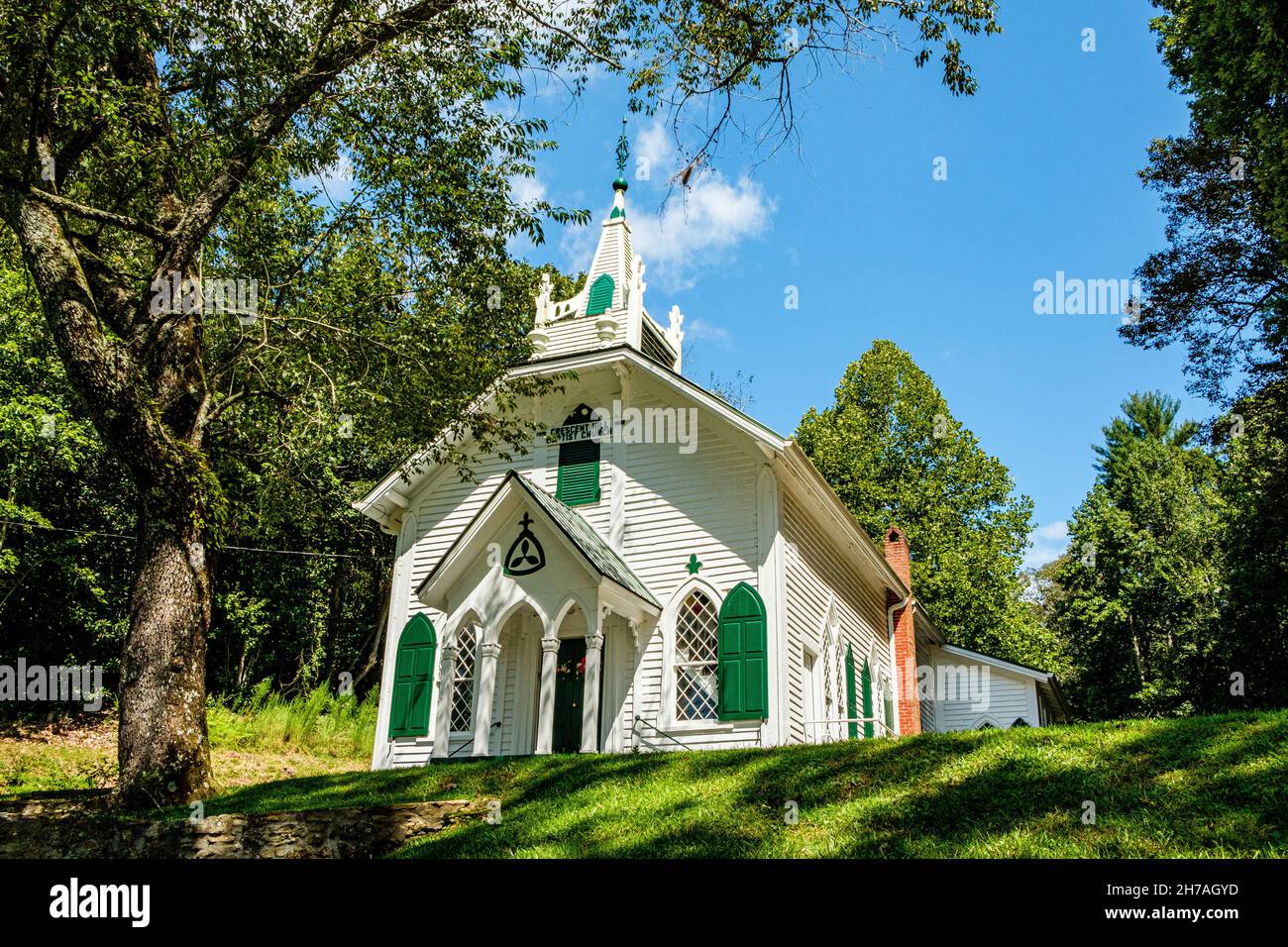Crescent Hill Baptist Church, state Route GA-17, sautee Nacoochee, Georgia Foto Stock