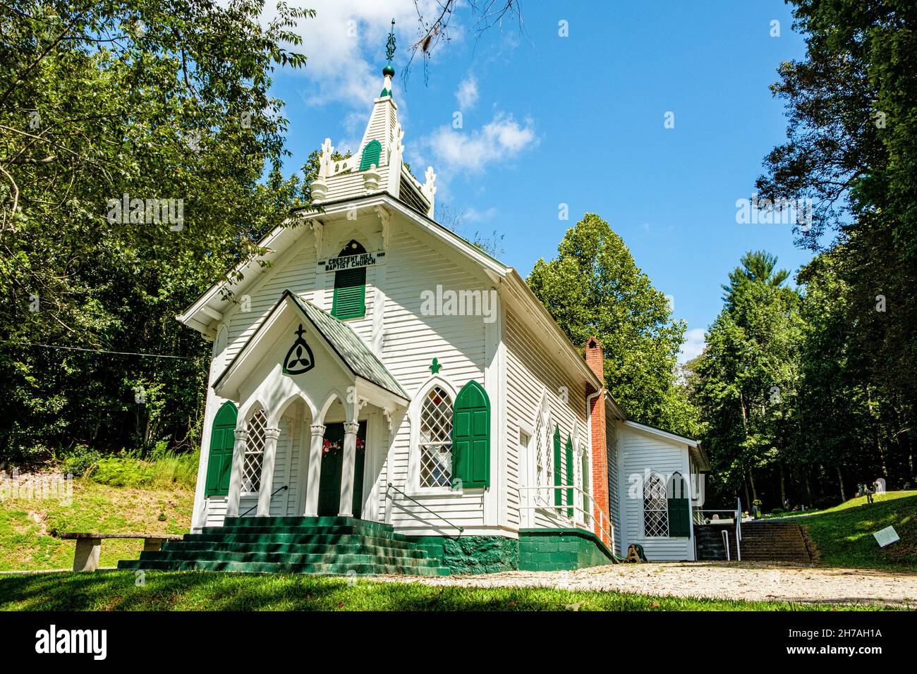 Crescent Hill Baptist Church, state Route GA-17, sautee Nacoochee, Georgia Foto Stock
