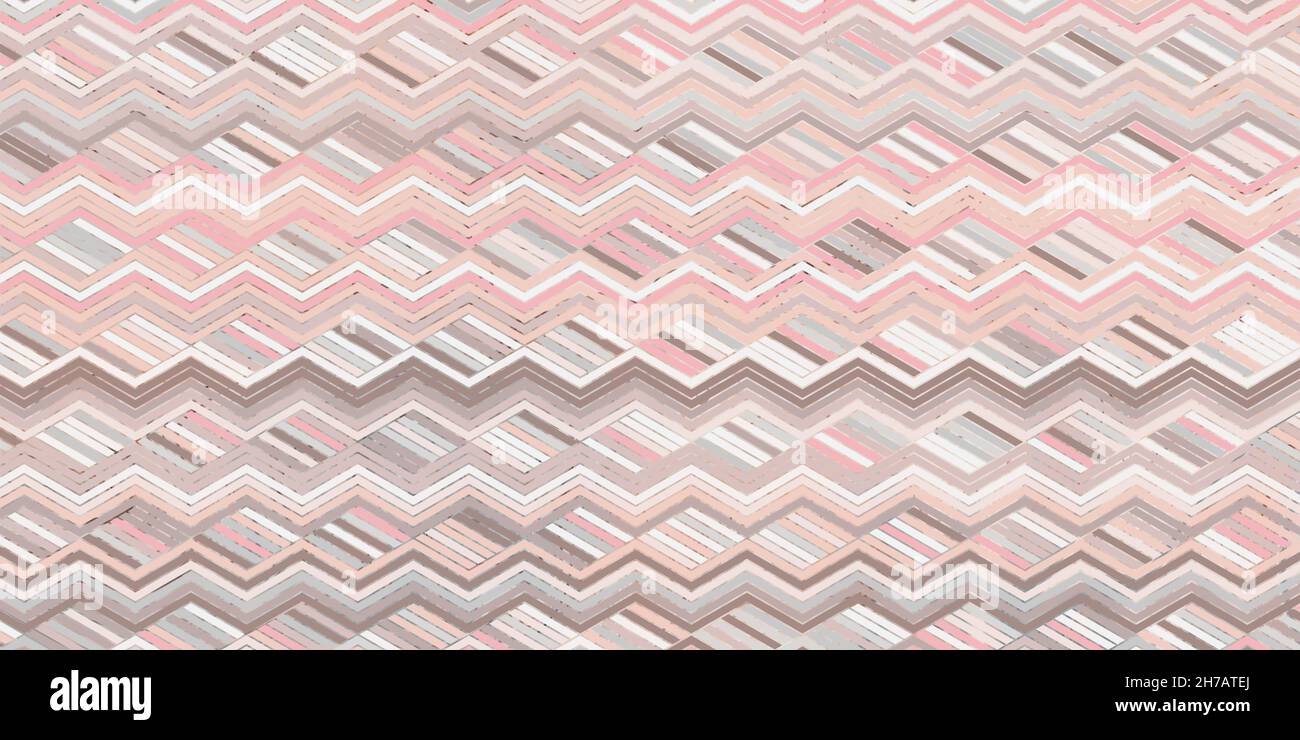 Motivo geometrico con righe ondulate elegante sfondo di colore rosa e marmo Illustrazione Vettoriale