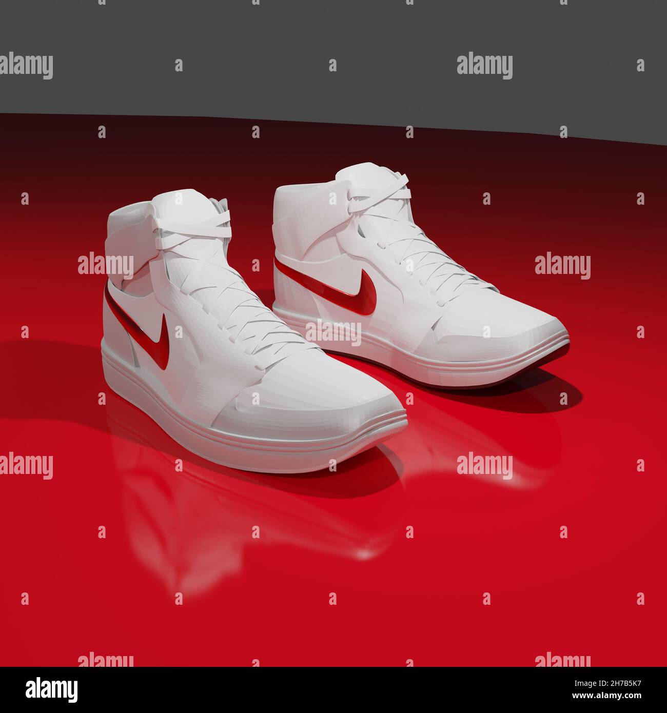 illustrazione a colori delle scarpe sportive moderne su air jordan basket 1  Foto stock - Alamy
