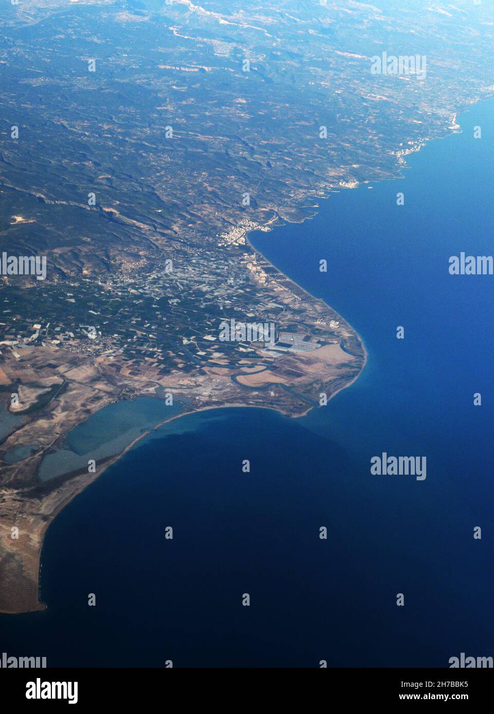Veduta aerea della turchia costiera vicino a Mersin. Foto Stock