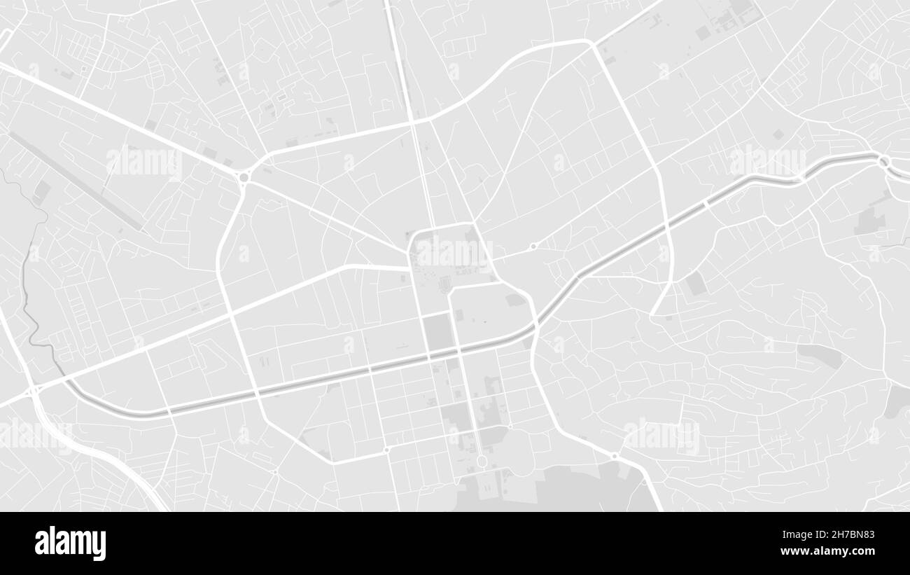 Bianco e grigio chiaro Tirana City area mappa vettoriale di sfondo, strade e l'illustrazione cartografica acqua. Proporzioni widescreen, design piatto digitale st Illustrazione Vettoriale