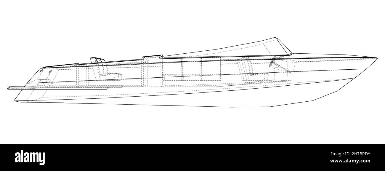 Moderna barca con posti a sedere Foto Stock
