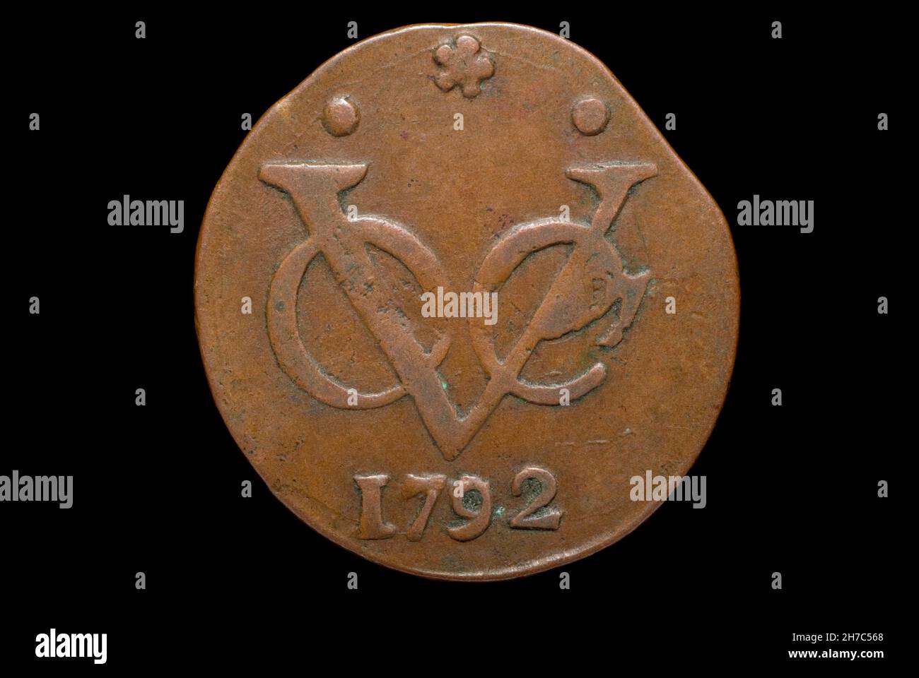 Un Duit delle Indie Orientali olandesi del 1792 Foto Stock