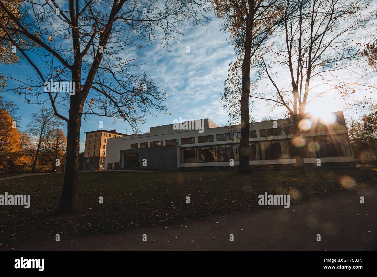 Vyborg, Russia - 6 ottobre 2021: Costruzione della biblioteca da parte dell'architetto finlandese Alvar Aalto. Foto Stock