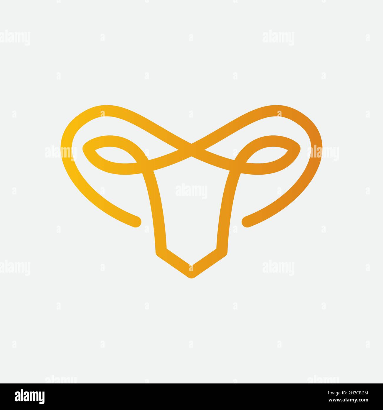 design vettoriale. logo creato a partire dalla linea forma un pistone testa con idea minimalista concetto. Illustrazione Vettoriale