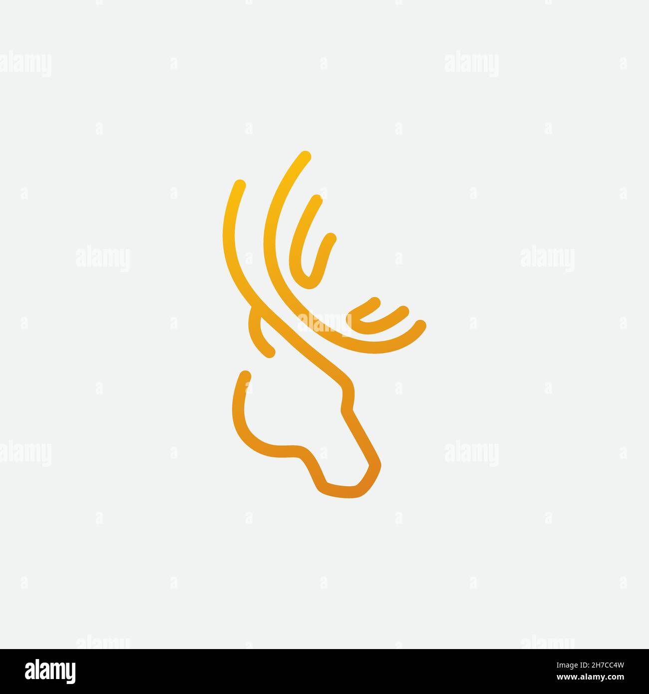 disegno vettoriale. Logo creato da line art antler moose logo forma idea. Illustrazione Vettoriale