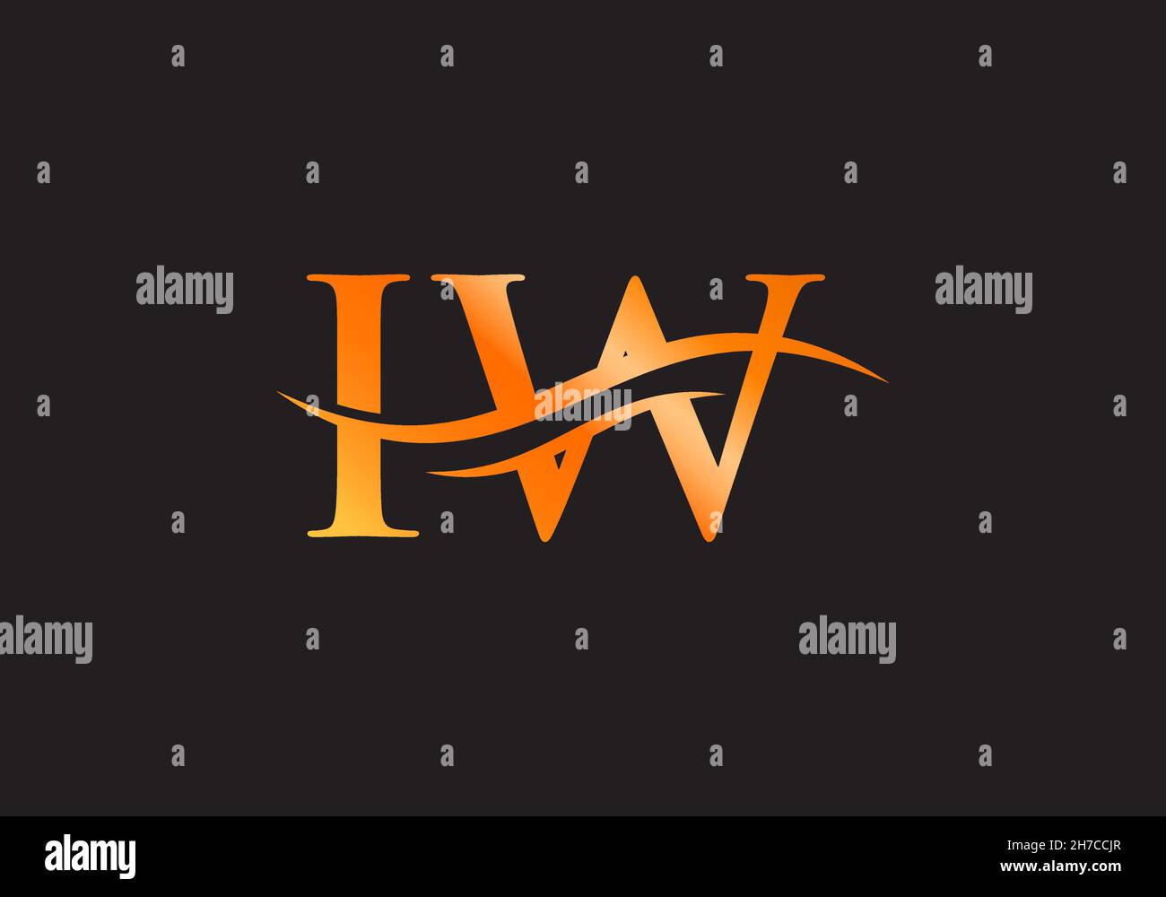 Logo IW Letter. Modello vettoriale iniziale per il disegno del logo aziendale IW Letter Illustrazione Vettoriale