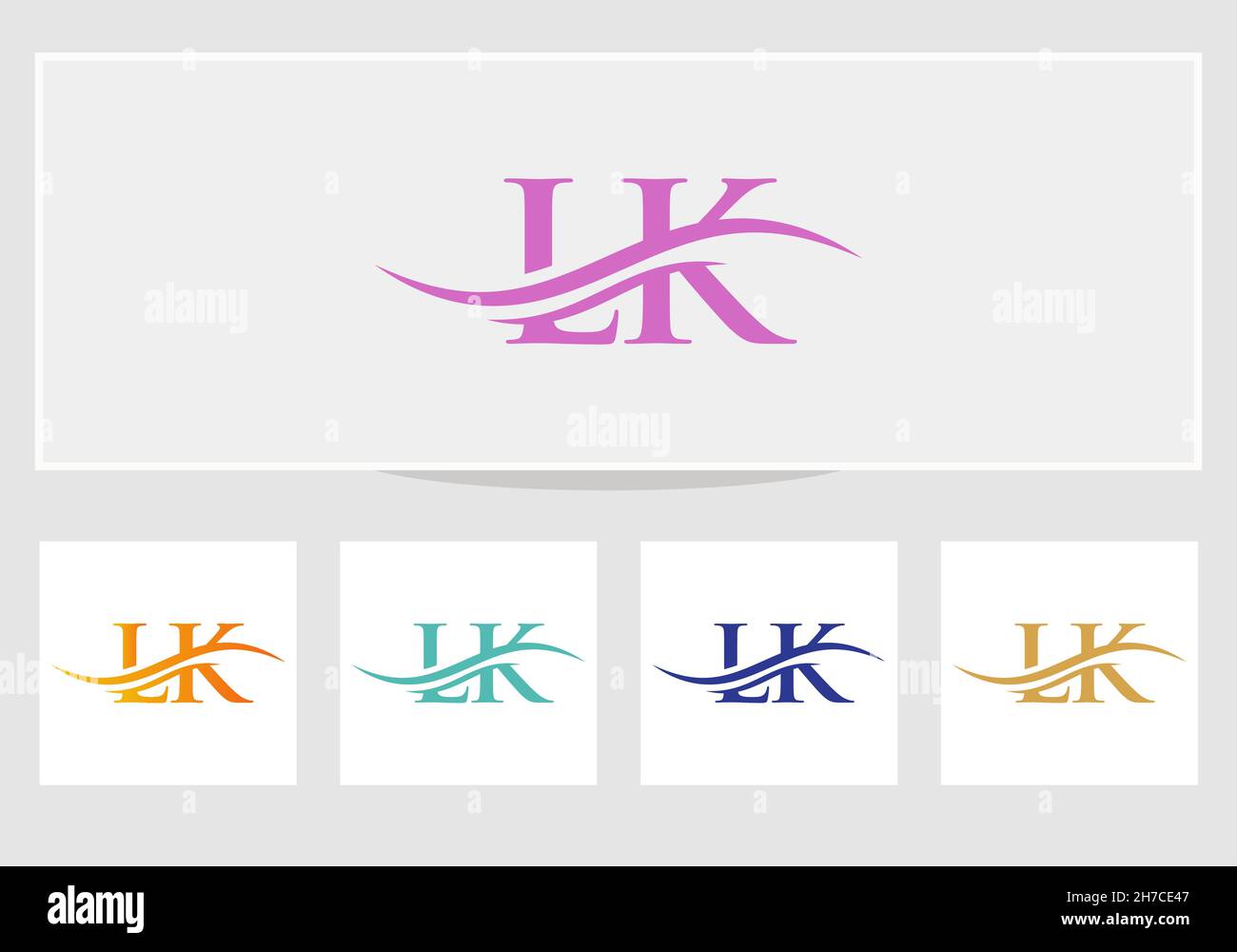 Logo LK. Monogramma lettera LK logo disegno Vector. LOGO LK con design moderno e alla moda Illustrazione Vettoriale