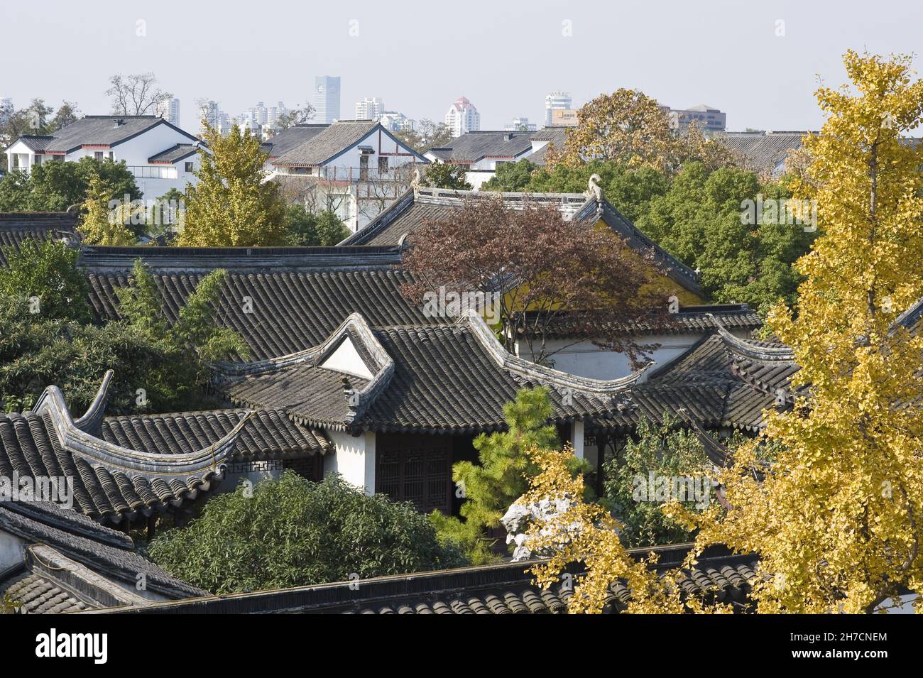 Viste dalla Pagoda della luce di buon auspicio nella Città Vecchia, Cina, Suzhou Foto Stock