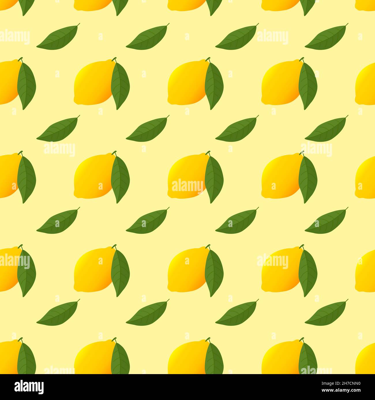 Limone giallo fresco e foglia verde. Sfondo colorato vettoriale. Illustrazione Vettoriale