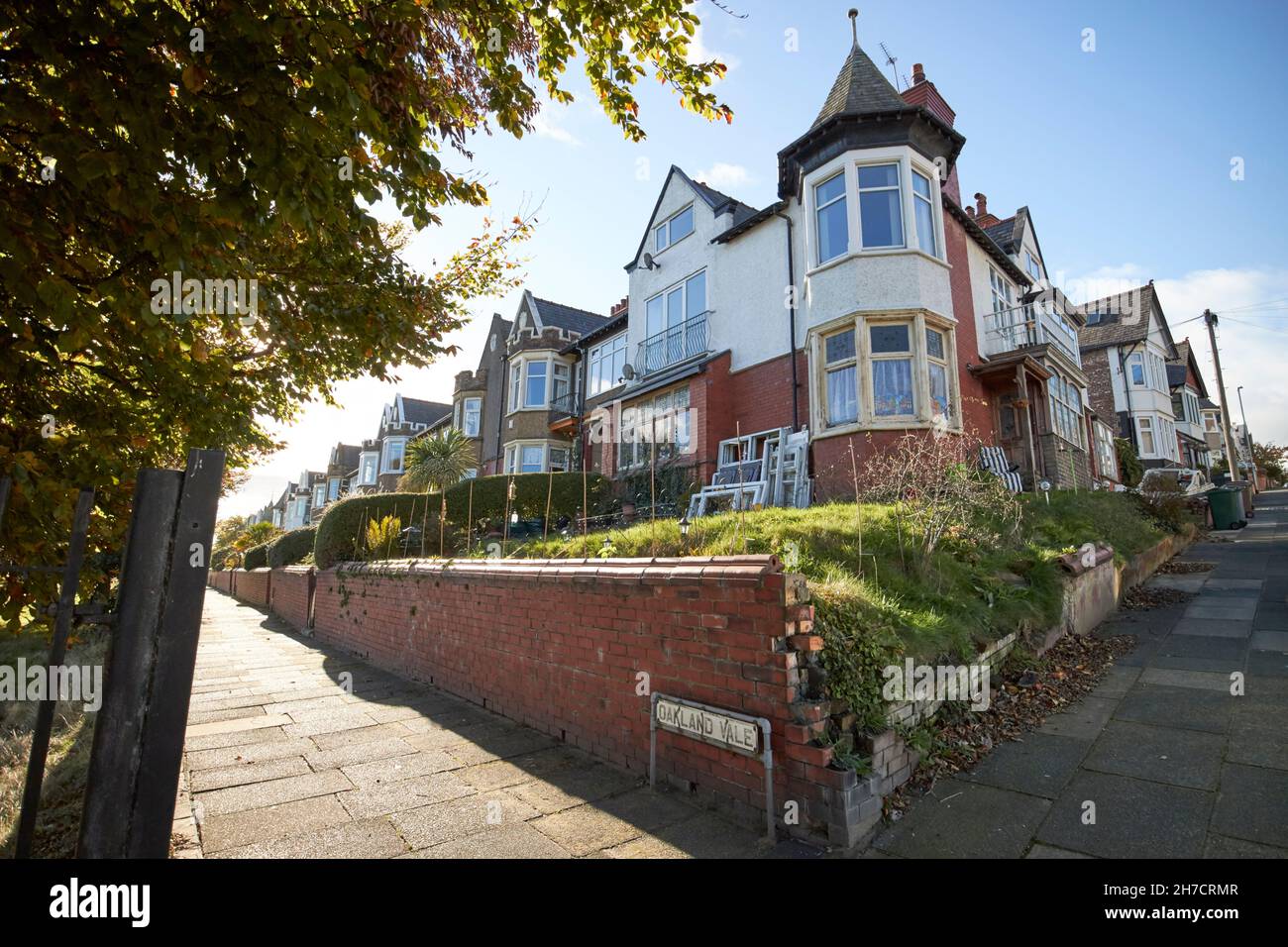 oakland vale Old victorian fronte mare case New Brighton The Wirral merseyside uk Foto Stock