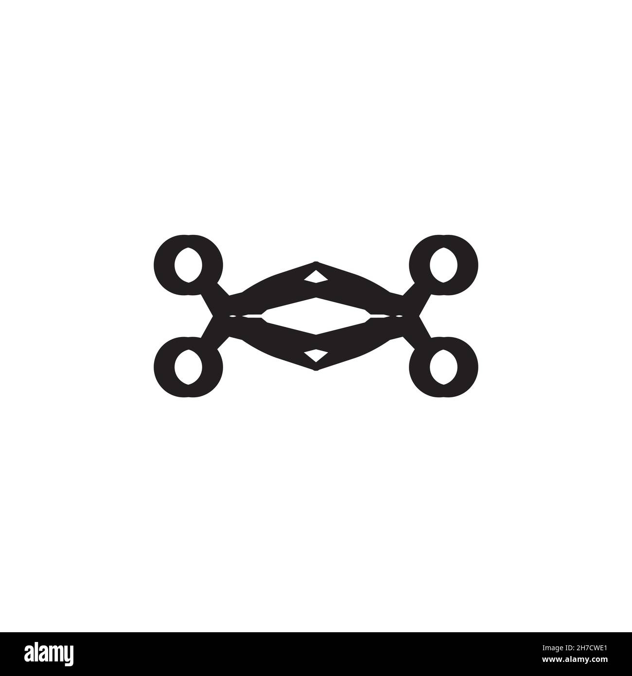 Icona drone flat. Simbolo di sfondo del poster di stile semplice. Elemento di design del logo. Stampa T-shirt. Vettore per adesivo. Illustrazione Vettoriale