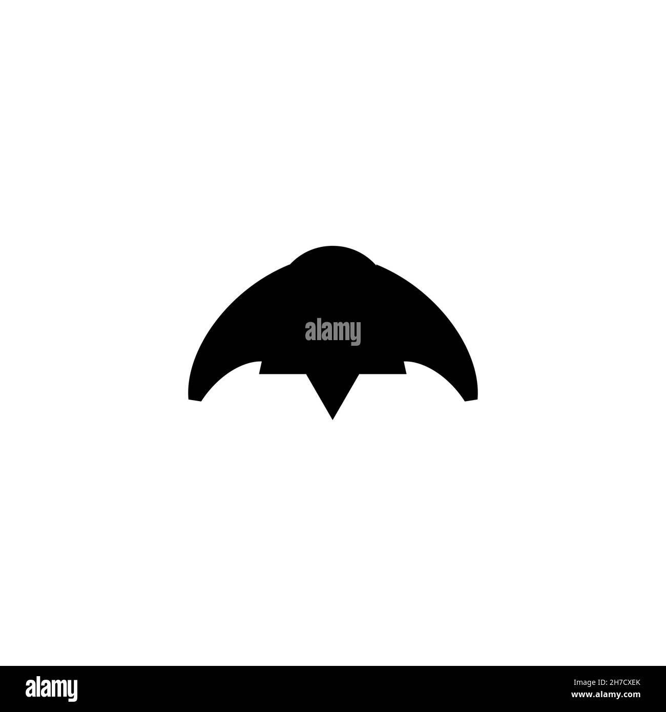 Icona piatto Jet fighter. Simbolo piano getto di stile semplice. Elemento di design del logo. Stampa T-shirt. Vettore per adesivo. Illustrazione Vettoriale