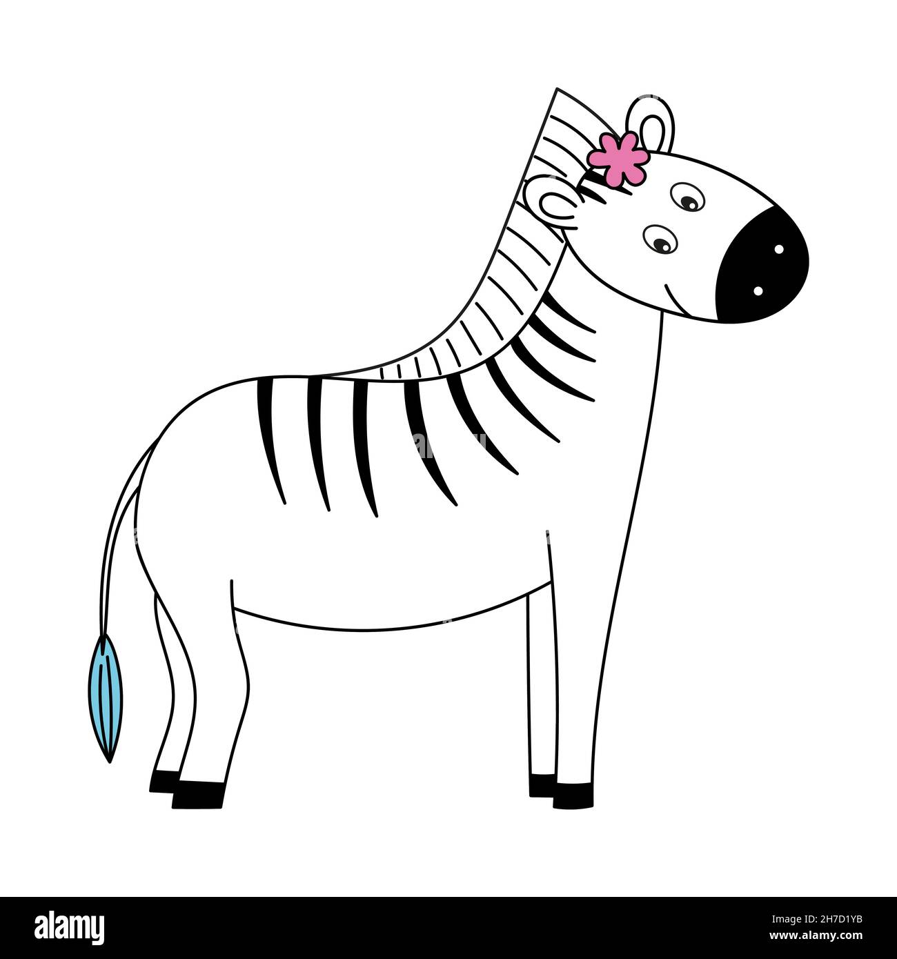 disegno vettoriale di una zebra carina per bambini, isolato Immagine e  Vettoriale - Alamy