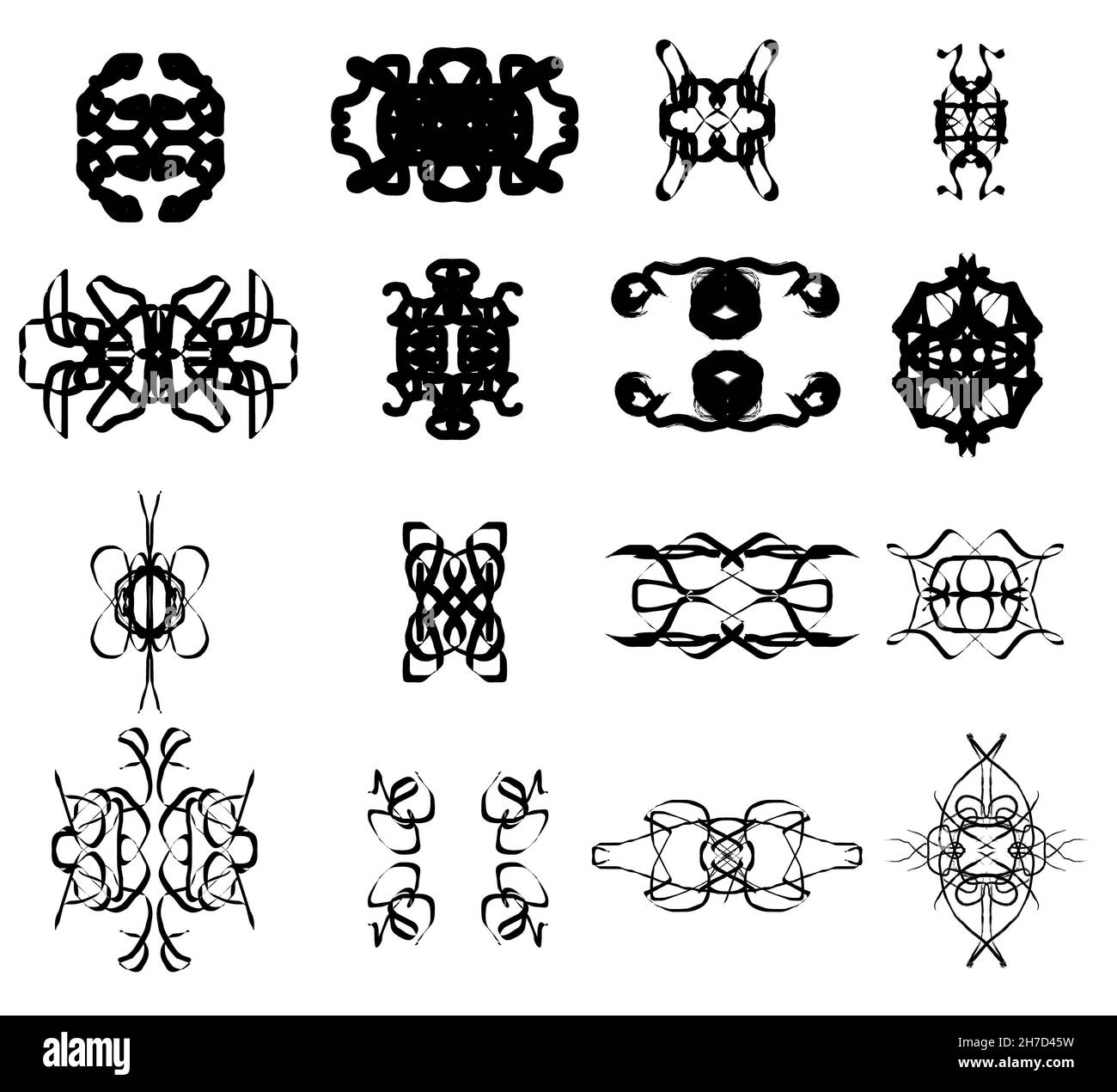 Forme vettoriali isolate su sfondo bianco, collezione di icone vettoriali per decorazione Foto Stock