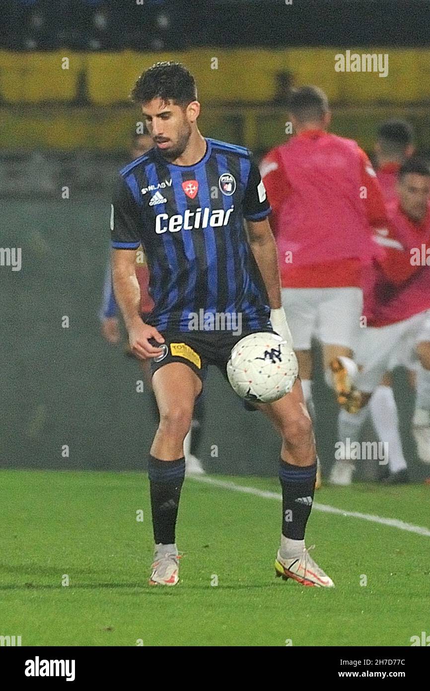 Arena Garibaldi, Pisa, Italia, 21 novembre 2021, Yonatan Cohen (Pisa) durante AC Pisa vs Benevento Calcio - Campionato Italiano di Calcio BKT Foto Stock