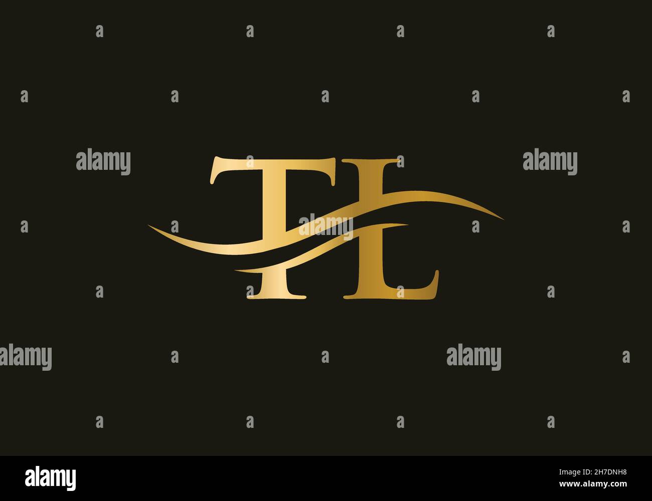 Modello vettoriale del logo collegato alla lettera TL iniziale. Swoosh lettera TL logo design. Vettore di disegno logo TL Illustrazione Vettoriale