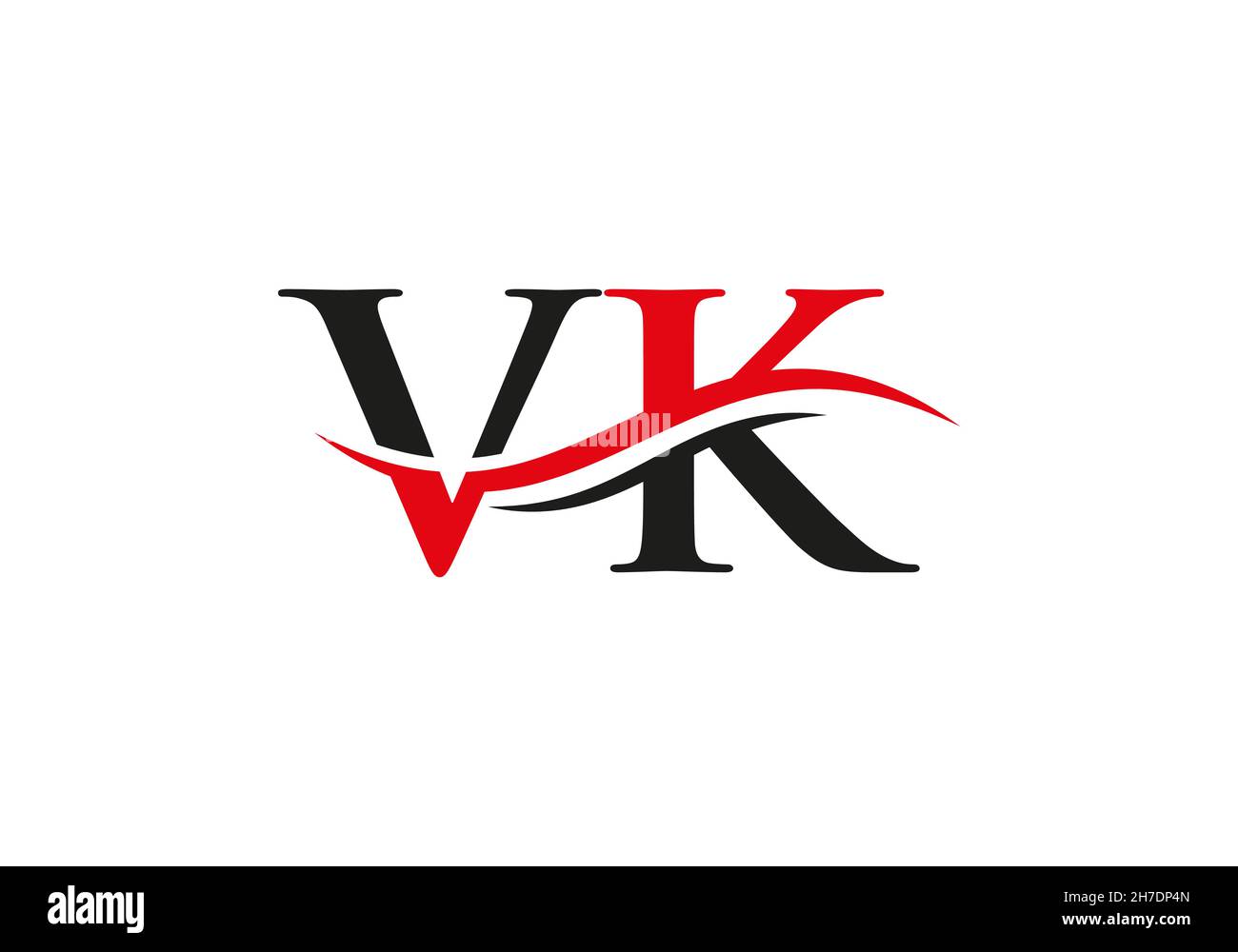 Logo VK. Monogramma lettera VK logo disegno Vector. Design con logo VK letter e moderno alla moda Illustrazione Vettoriale