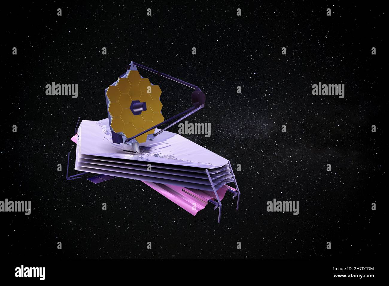 Telescopio spaziale James Webb nello spazio. Questa immagine elementi  forniti dalla NASA Foto stock - Alamy