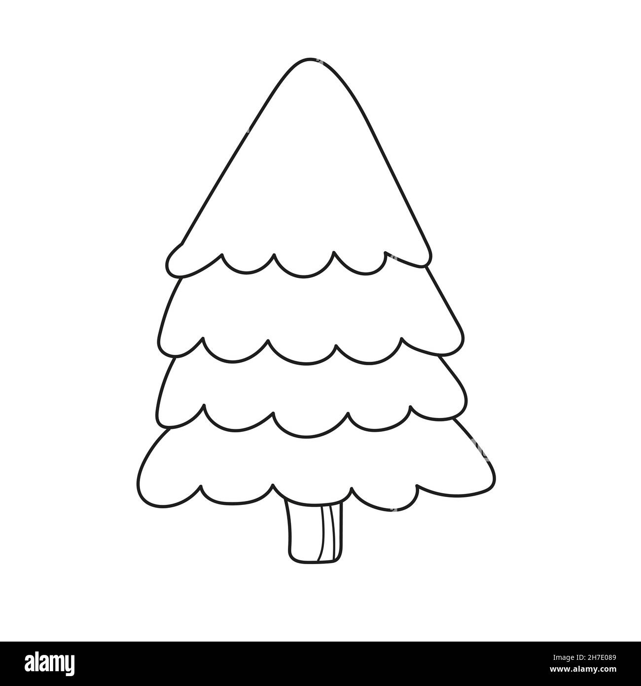 abete disegno facile - 5 Semplice pagina da colorare. Cartoon vettoriale illustrazione abete albero - libro da colorare per bambini. Livello facile Immagine e Vettoriale - Alamy