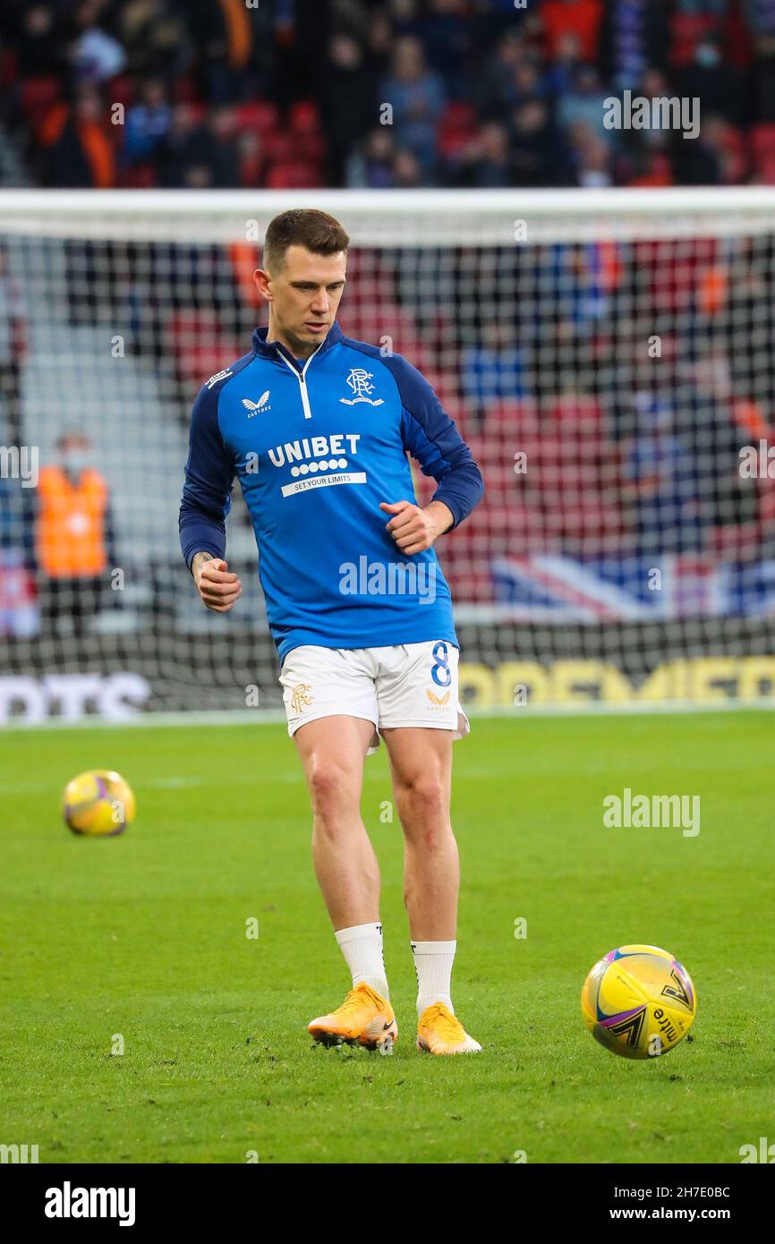 RYAN JACK, calciatore professionista, gioca per il Rangers FC, Glasgow, Scozia, Regno Unito Foto Stock