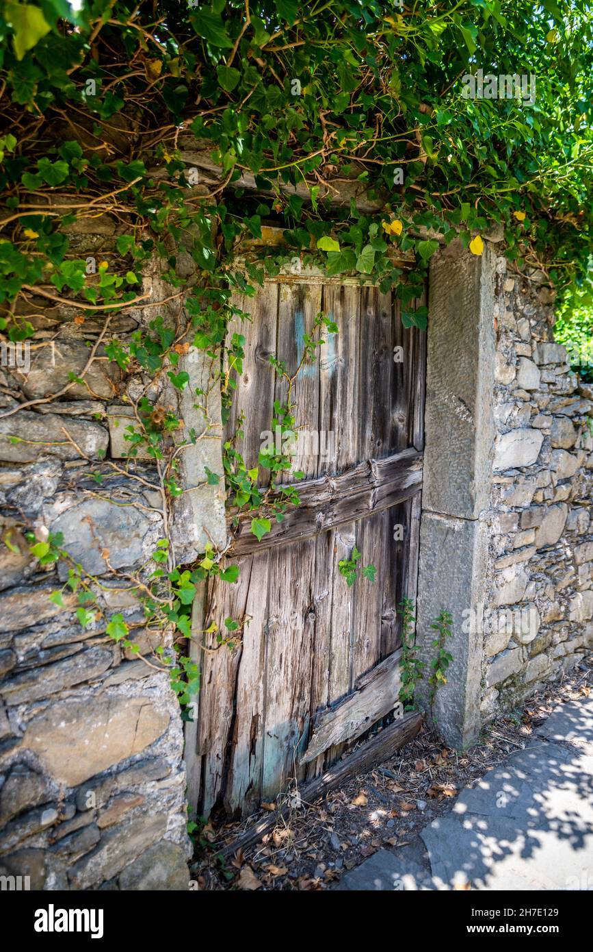 Porta lungo il sentiero escursionistico tra Vernazza e Corniglia, cinque Terre, Italia Foto Stock