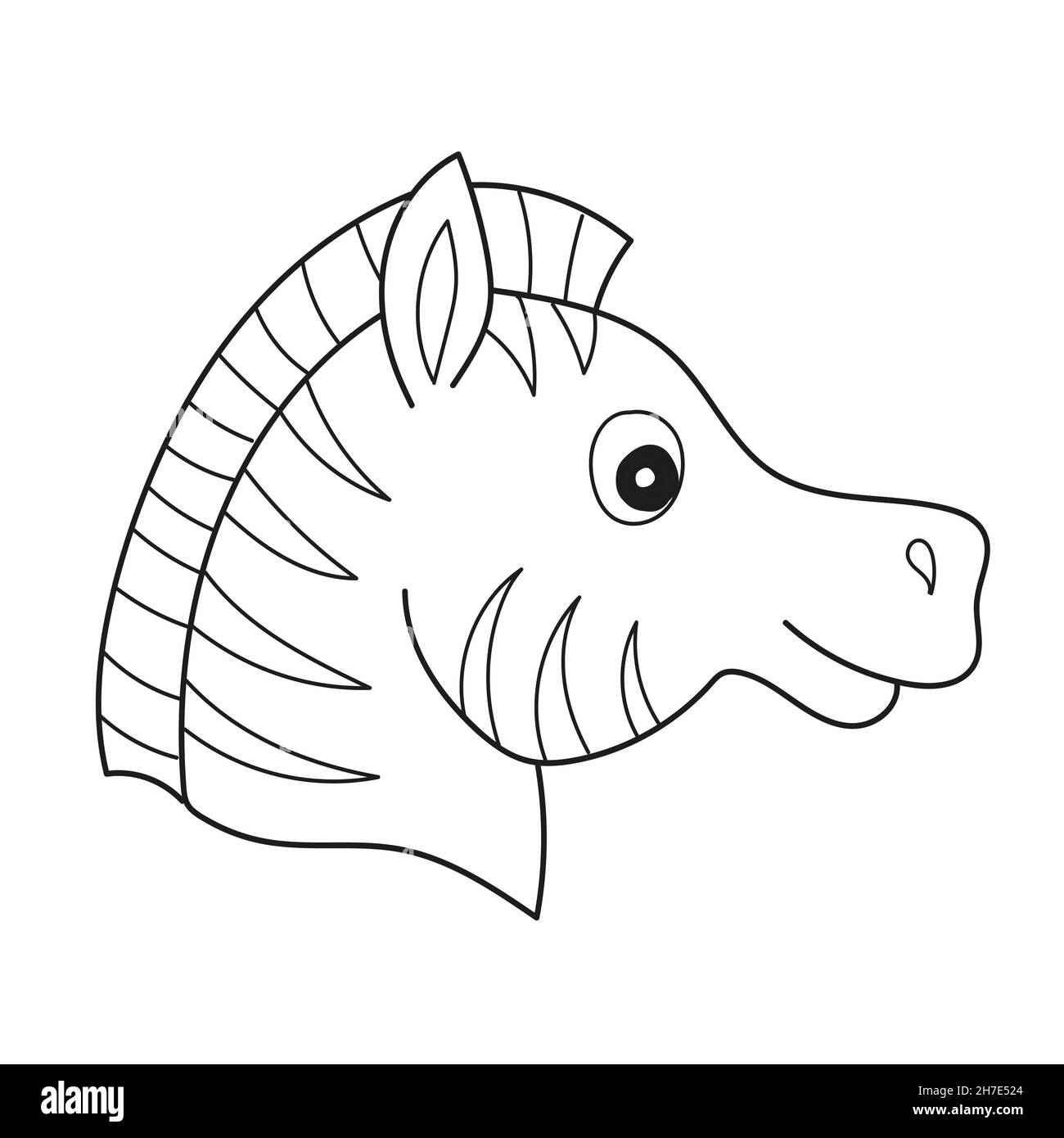 Semplice pagina da colorare. Libro da colorare per bambini - layout zebra per illustrazione vettoriale del gioco su bianco Immagine e Vettoriale - Alamy