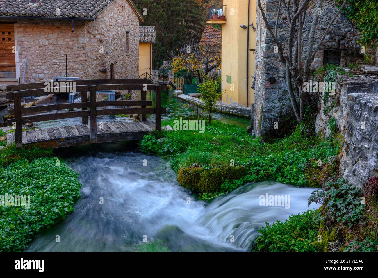 Rasiglia, Perugia, Umbria, Italia Foto Stock