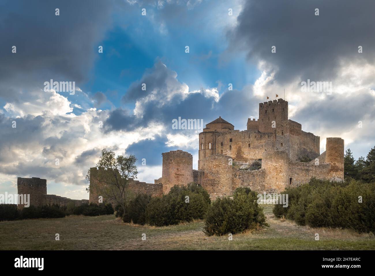 Castello di Loarre, provincia di Huesca in Spagna Foto Stock