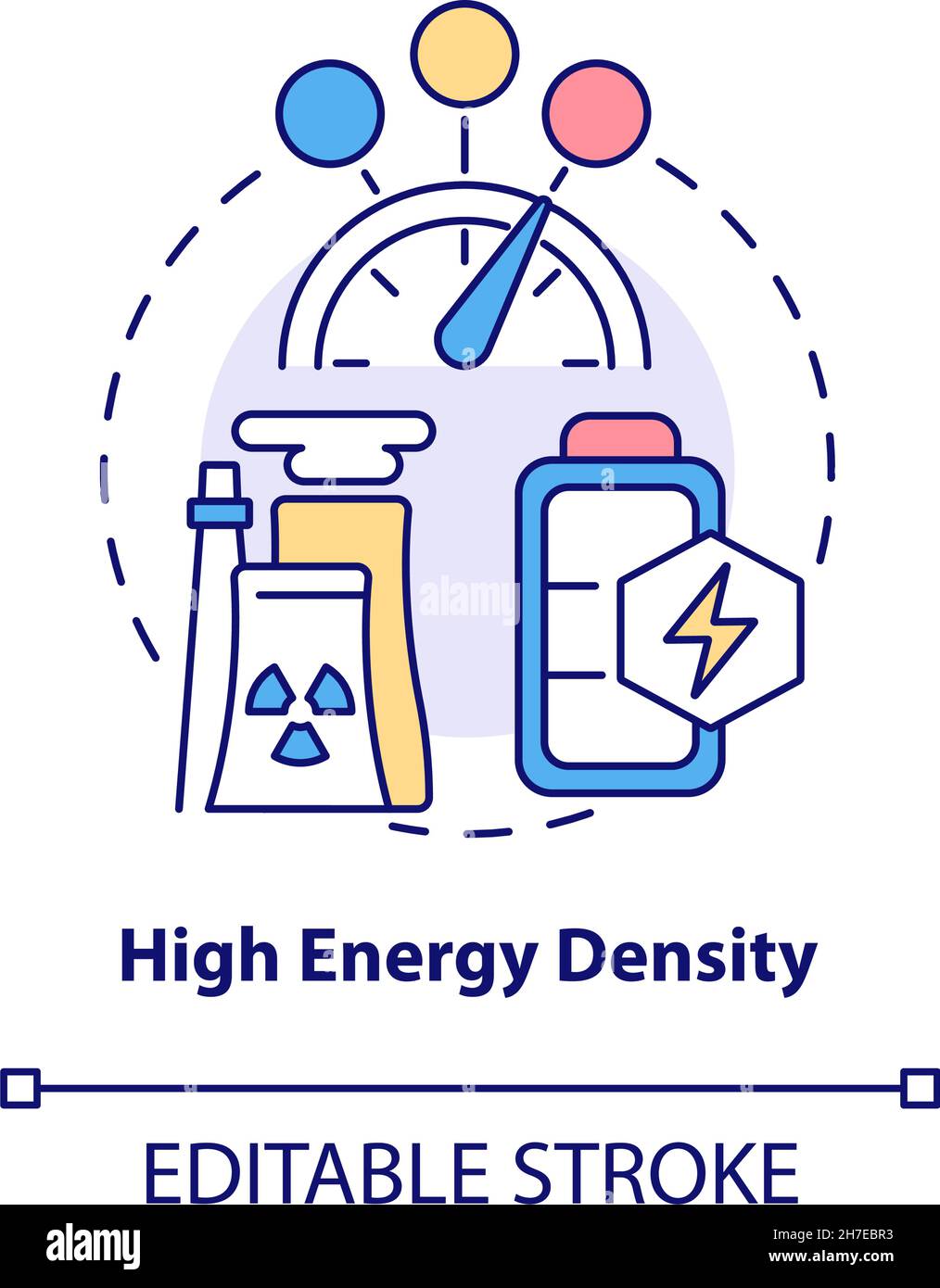 Icona di concetto ad alta densità di energia Illustrazione Vettoriale