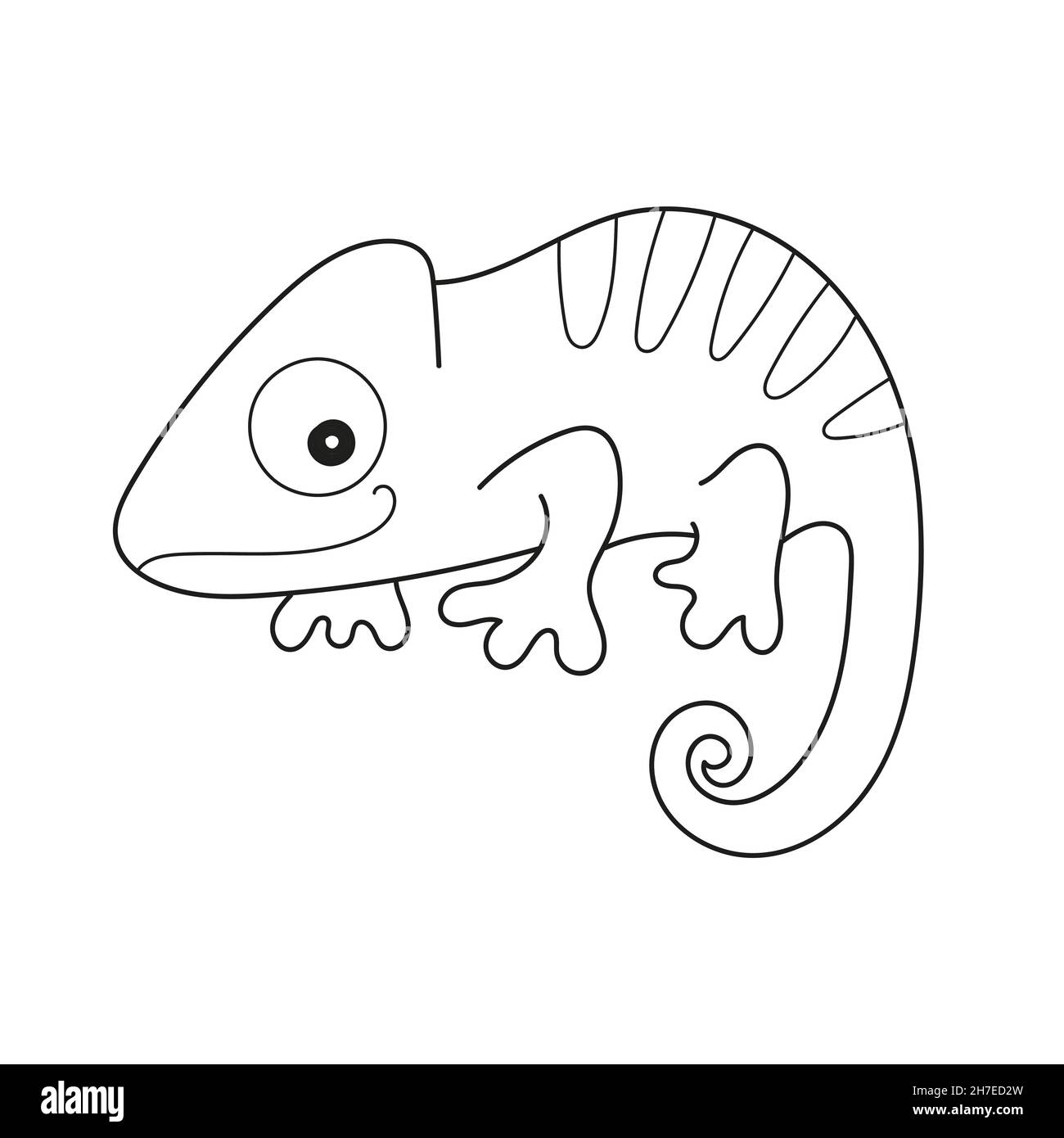 Semplice pagina da colorare. Illustrazione vettoriale del camaleonte per libro da colorare. Semplice gioco educativo per i bambini Immagine e Vettoriale - Alamy