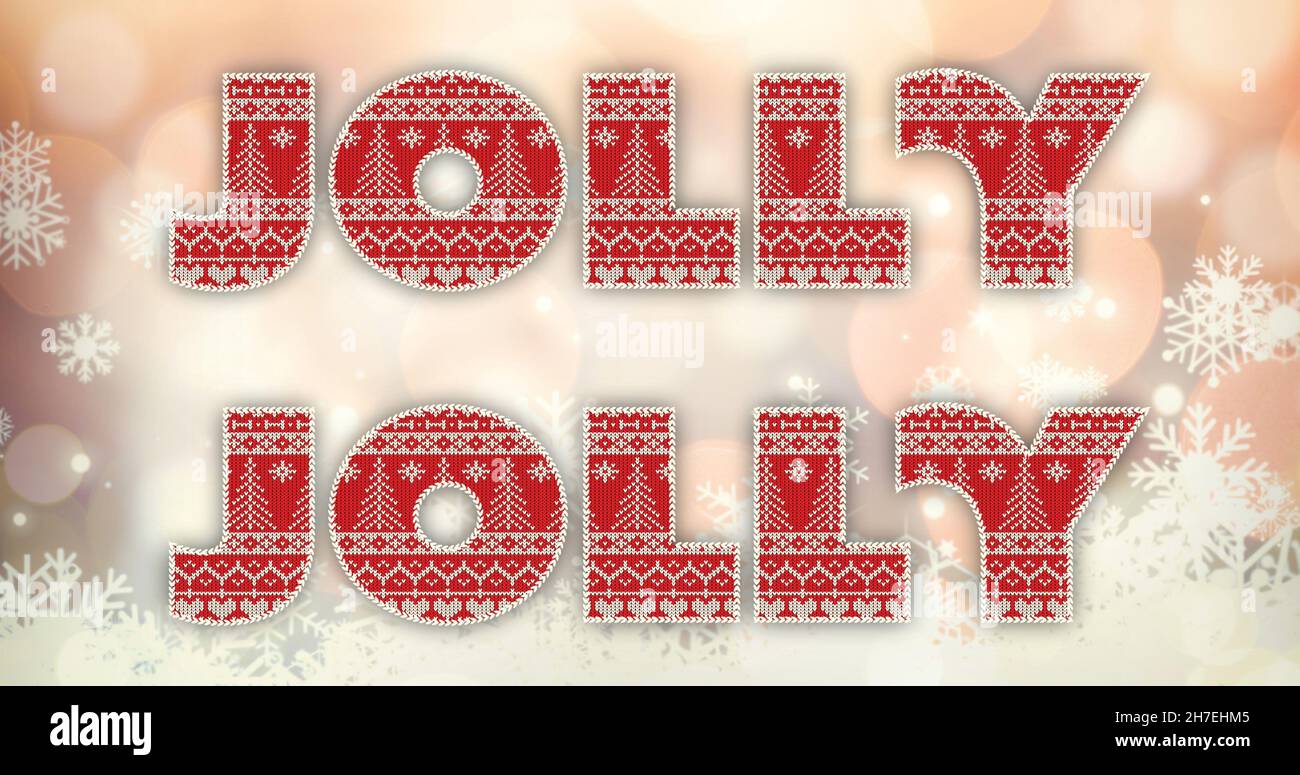 Immagine di testo jolly in ripetizione a natale su sfondo bianco Foto Stock