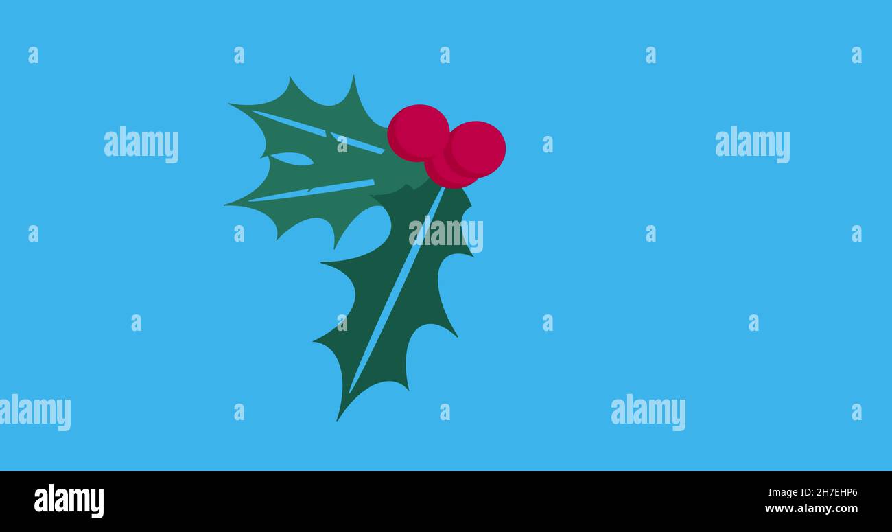 Immagine della corona di natale commovente su sfondo blu Foto Stock