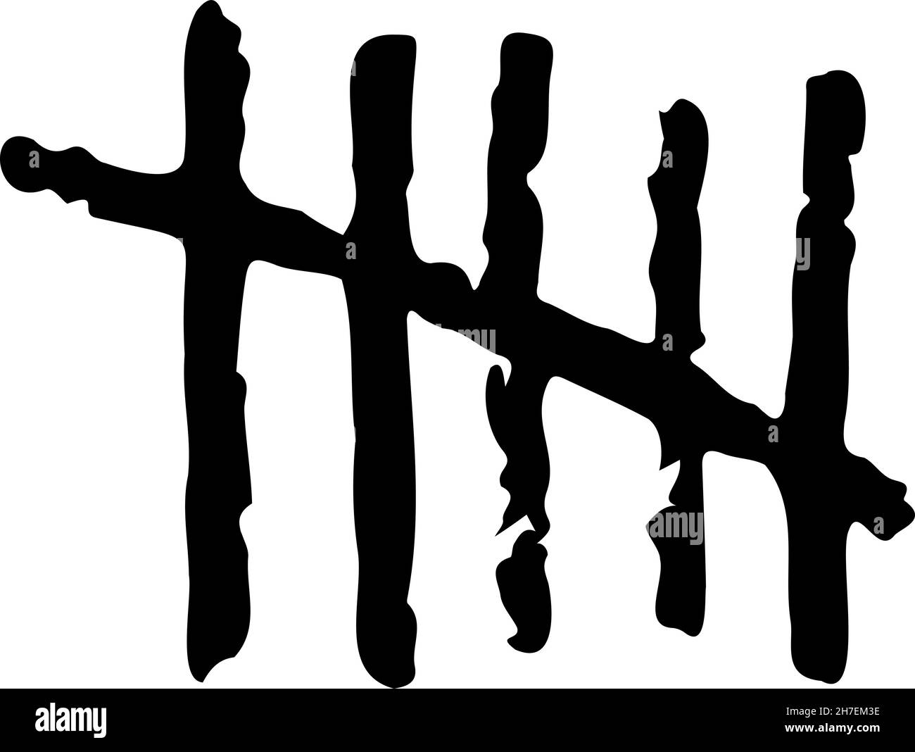 Contrassegno di conteggio su sfondo bianco o linea di hash sul muro della prigione Illustrazione Vettoriale