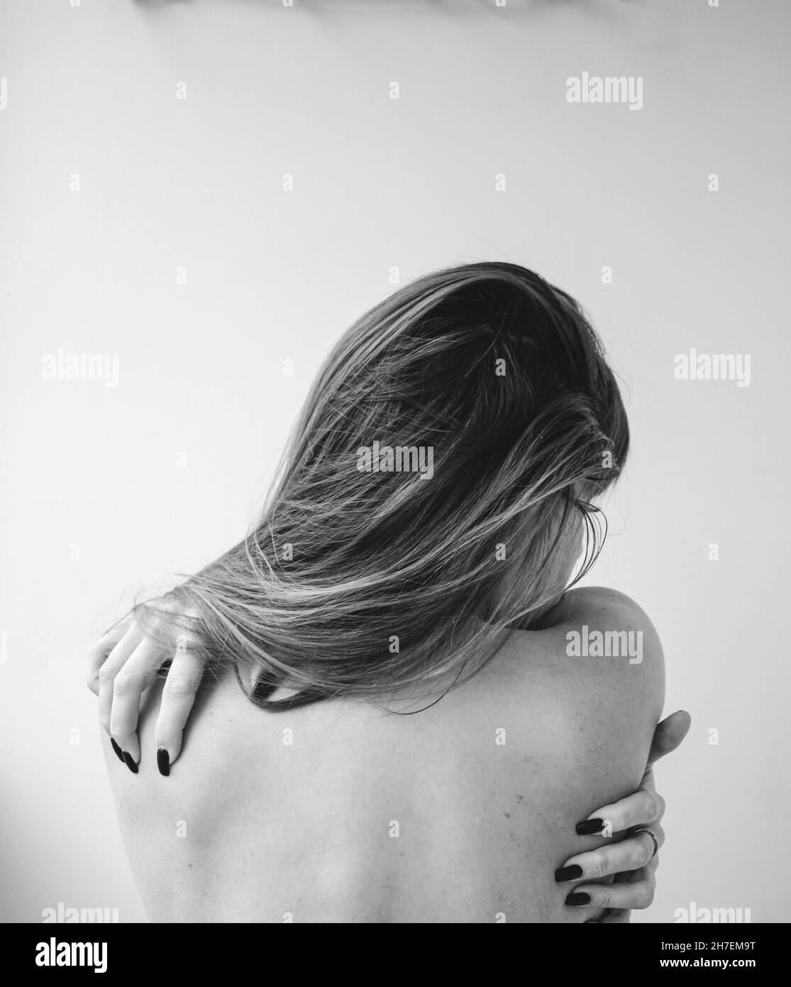 Silhouette femminile dal retro Foto Stock