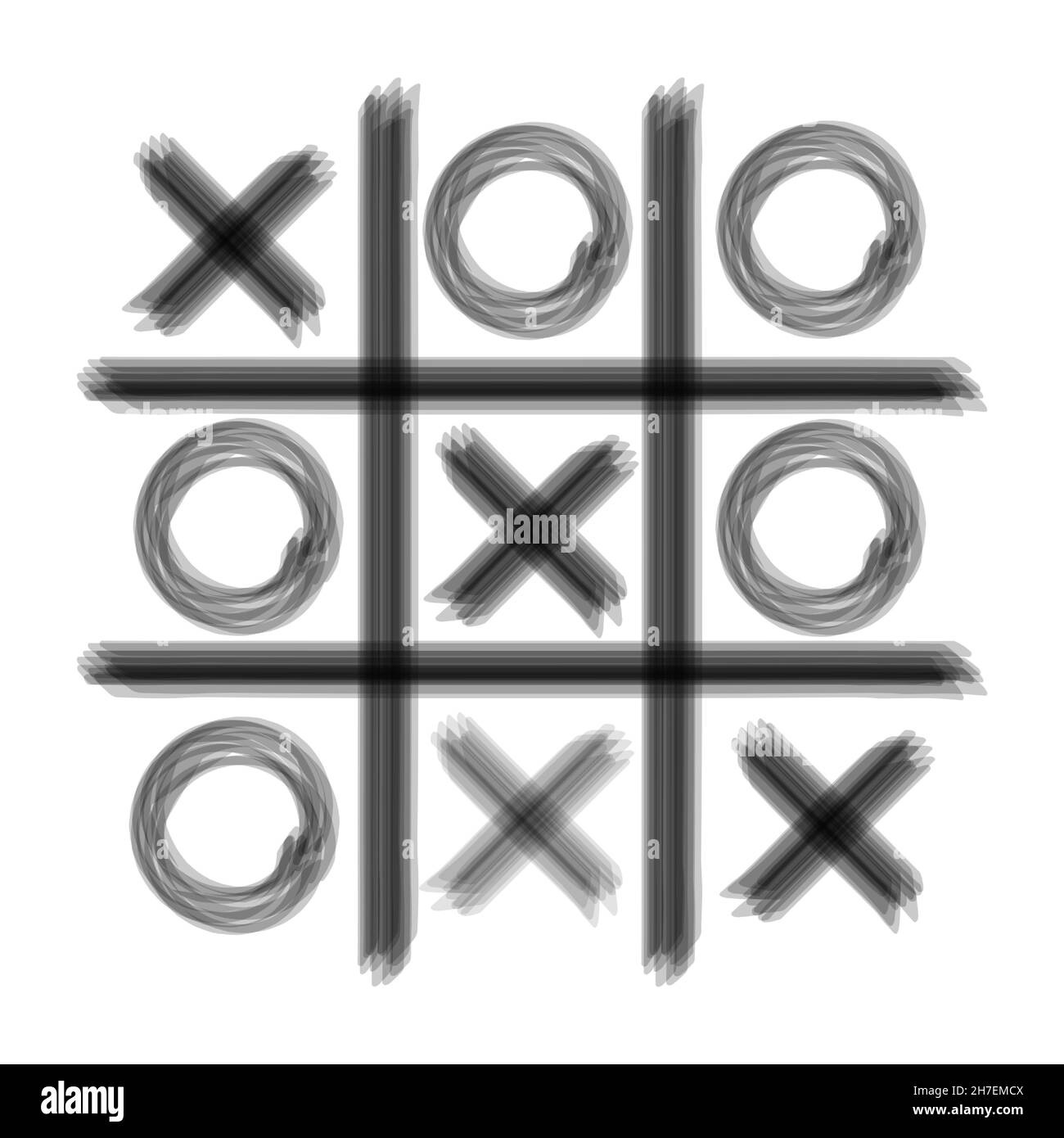 TIC-tac-TOE gioco con croce e cerchio. Mini gioco. Illustrazione vettoriale. Illustrazione Vettoriale
