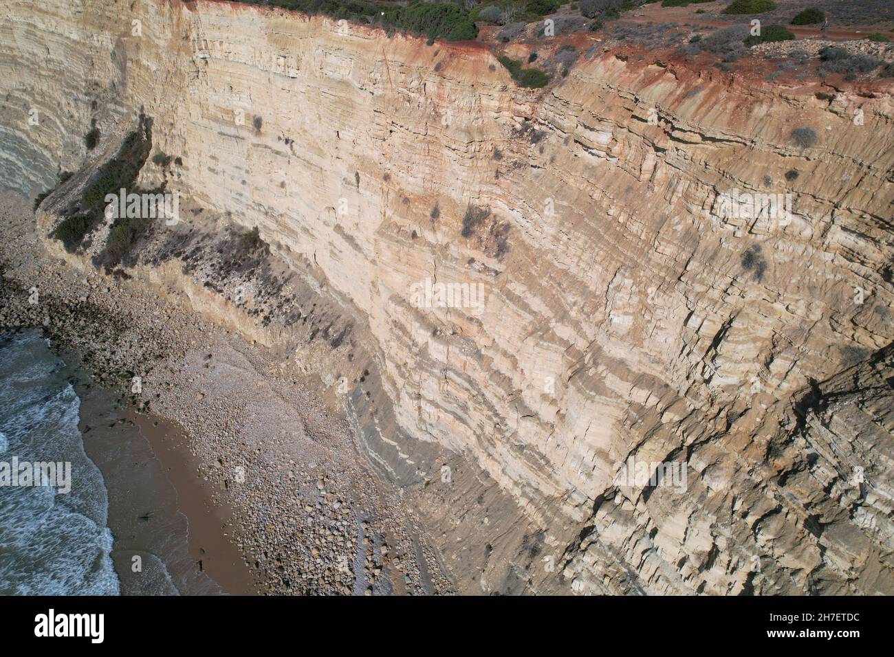 Veduta aerea sentiero dei pescatori algarve portogallo lagos Porto Mós Praia da Luz spiaggia Rocha Negra. Foto Stock