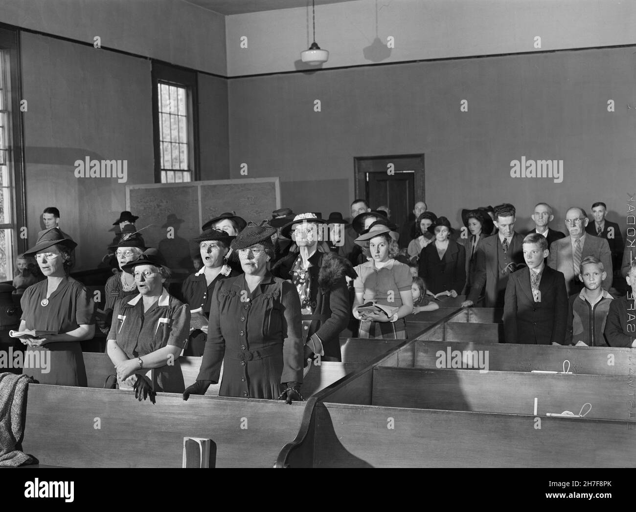 Servizi presso la Chiesa Metodista, White Plains, Georgia, USA, Jack Delano, U.S. Farm Security Administration, U.S. Office of War Information Photograph Collection, ottobre 1941 Foto Stock