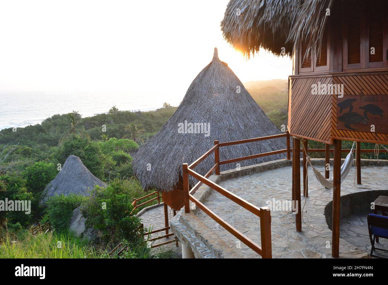 COLOMBIA. PARCO NAZIONALE DI TAYRONA. TAYRONA LODGE Foto Stock