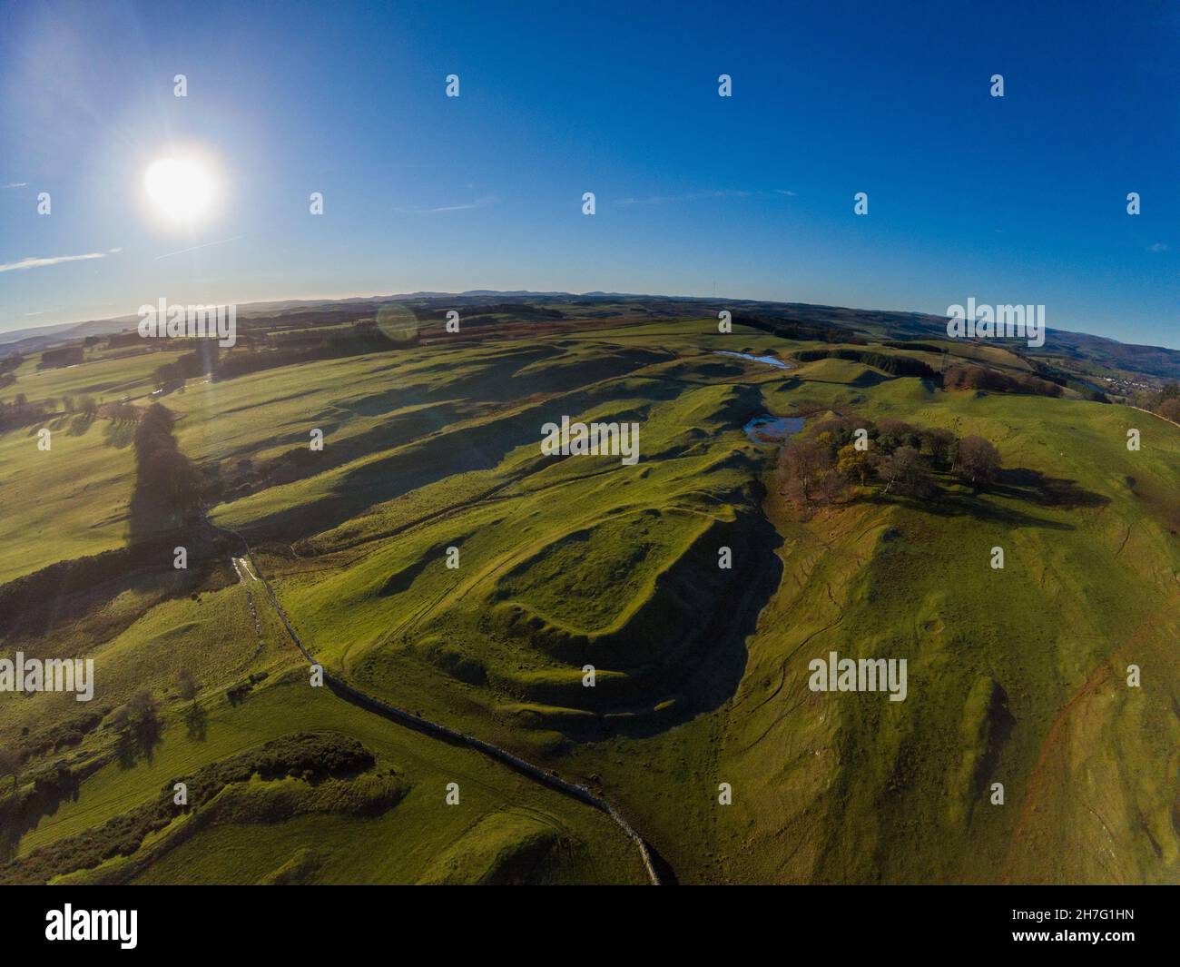Bell Hill un forte collinare ai confini scozzesi vicino a Selkirk, Scozia, Regno Unito Foto Stock