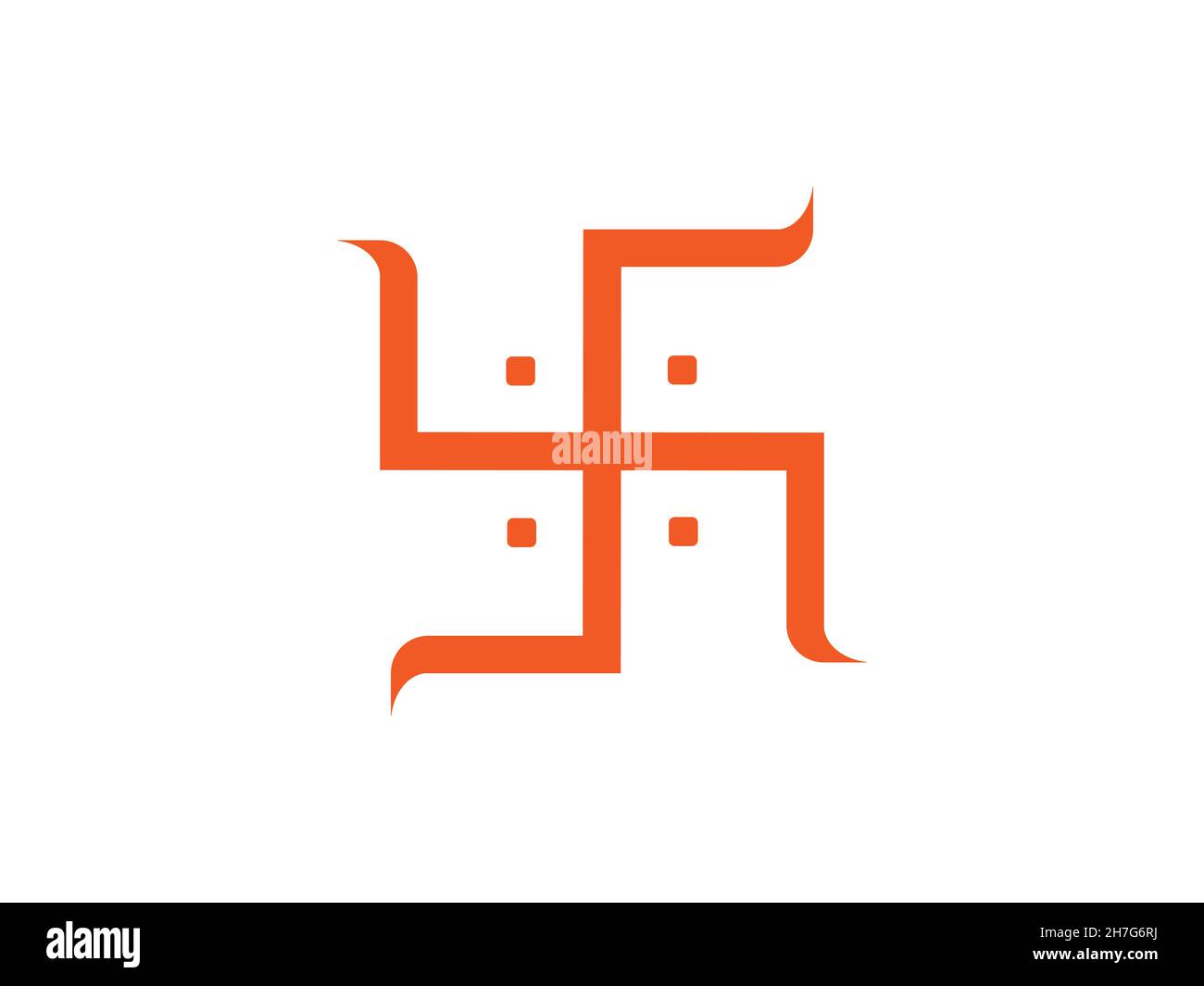 Buddha, icona della swastika. Illustrazione vettoriale, design piatto. Illustrazione Vettoriale