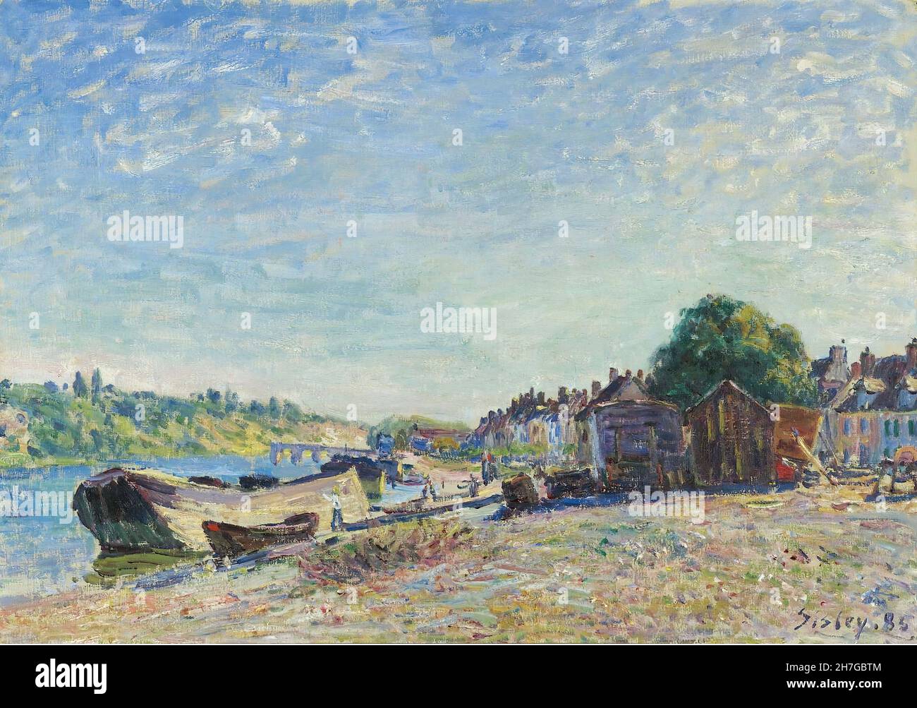 Alfred Sisley - le Banche di Loing a Saint-Mammes - 1885 Foto Stock