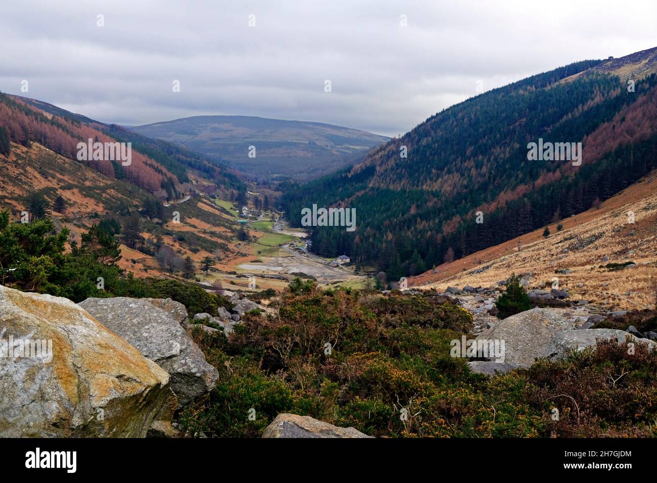 Splendida vista sul Wicklow Gap, Contea di Wicklow Irlanda, Repubblica Foto Stock