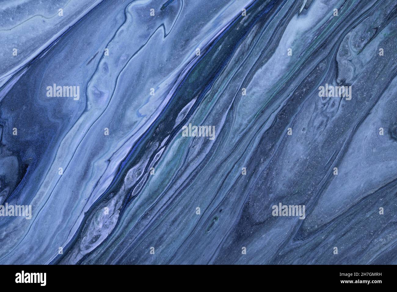 Astratto fluido arte sfondo blu marino colori. Marmo liquido. Pittura acrilica con gradiente e spruzzi. Sfondo acquerello con motivo ondulato. Pietra Foto Stock
